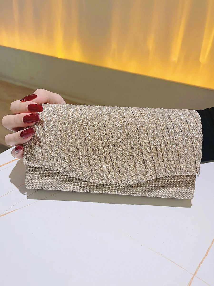 Women's Polyester Hasp Closure Rhinestone Classic Wedding Clutch