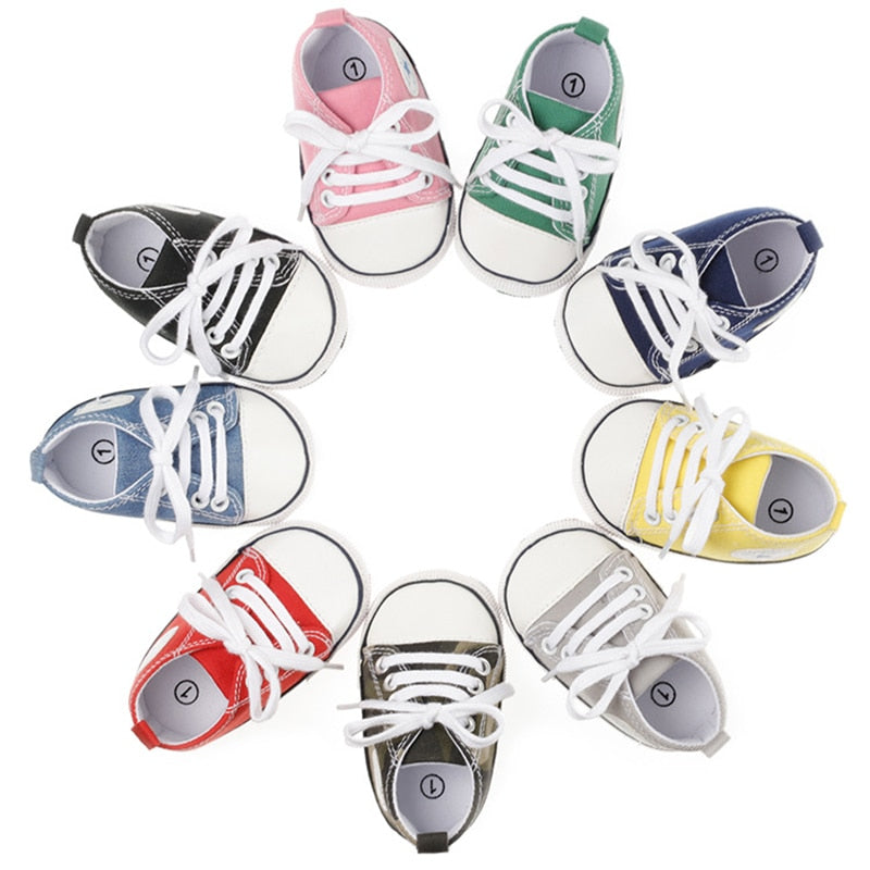 Baby's Canvas Round Toe Lace-up Closure Casual Wear Shoes