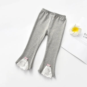 Kid's Girl Cotton Elastic Waist Closure Casual Wear Trousers