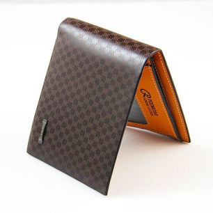 Men's PU Leather Patchwork Pattern Card Holder Trendy Wallets