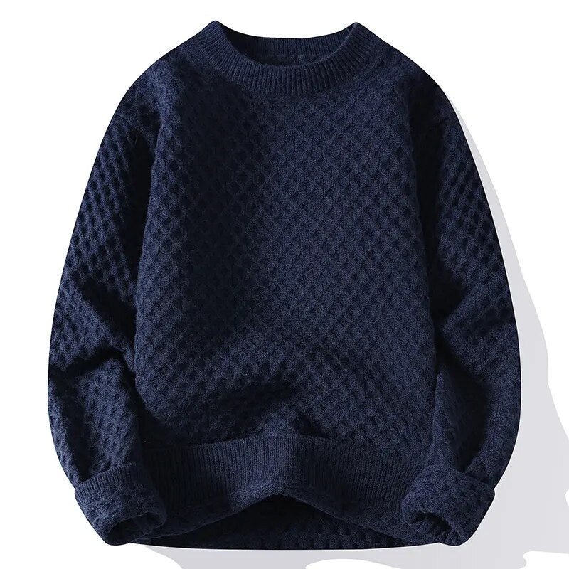 Men's Acrylic O-Neck Full Sleeves Pullovers Knitted Winter Sweater