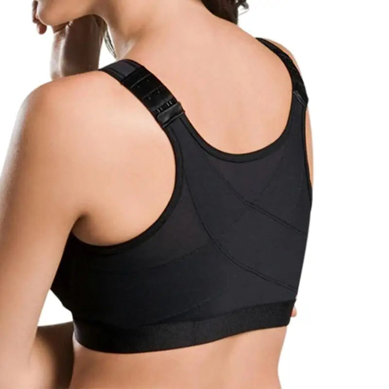 Women's Spandex Square-Neck Sleeveless Shockproof Yoga Bra