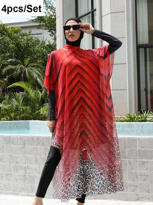 Women's Arabian Acetate Full Sleeves Printed Pattern Swimwear