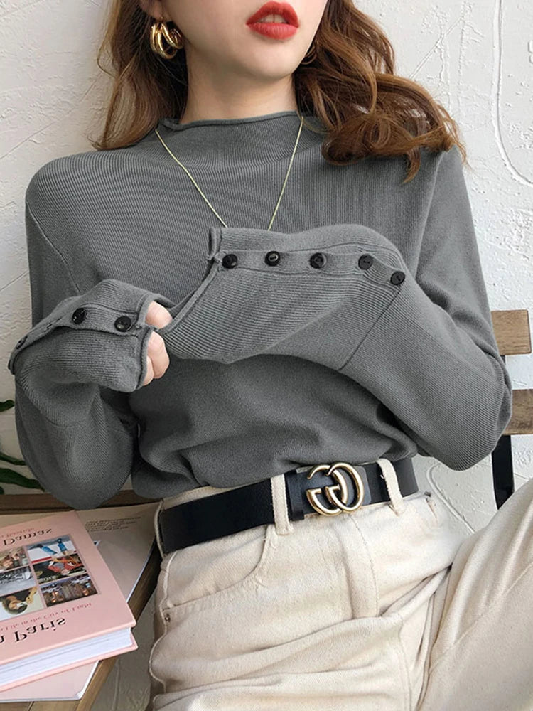 Women's Acrylic Turtleneck Long Sleeves Casual Wear Sweaters