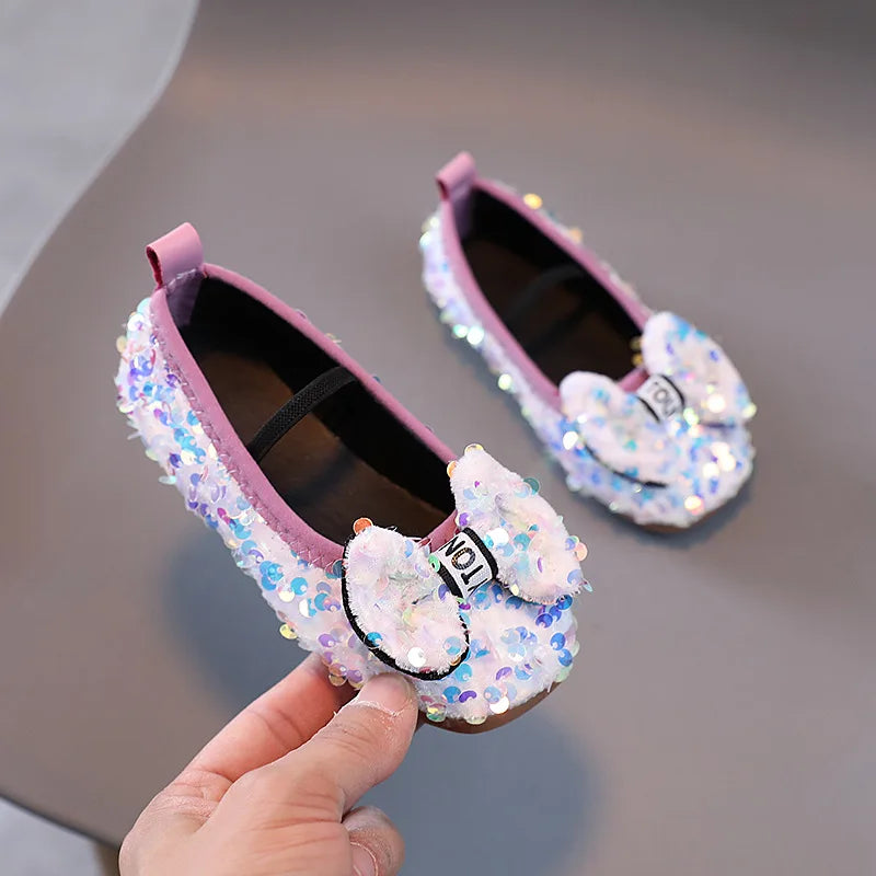 Kid's PU Round Toe Slip-On Closure Princess Formal Wear Shoes