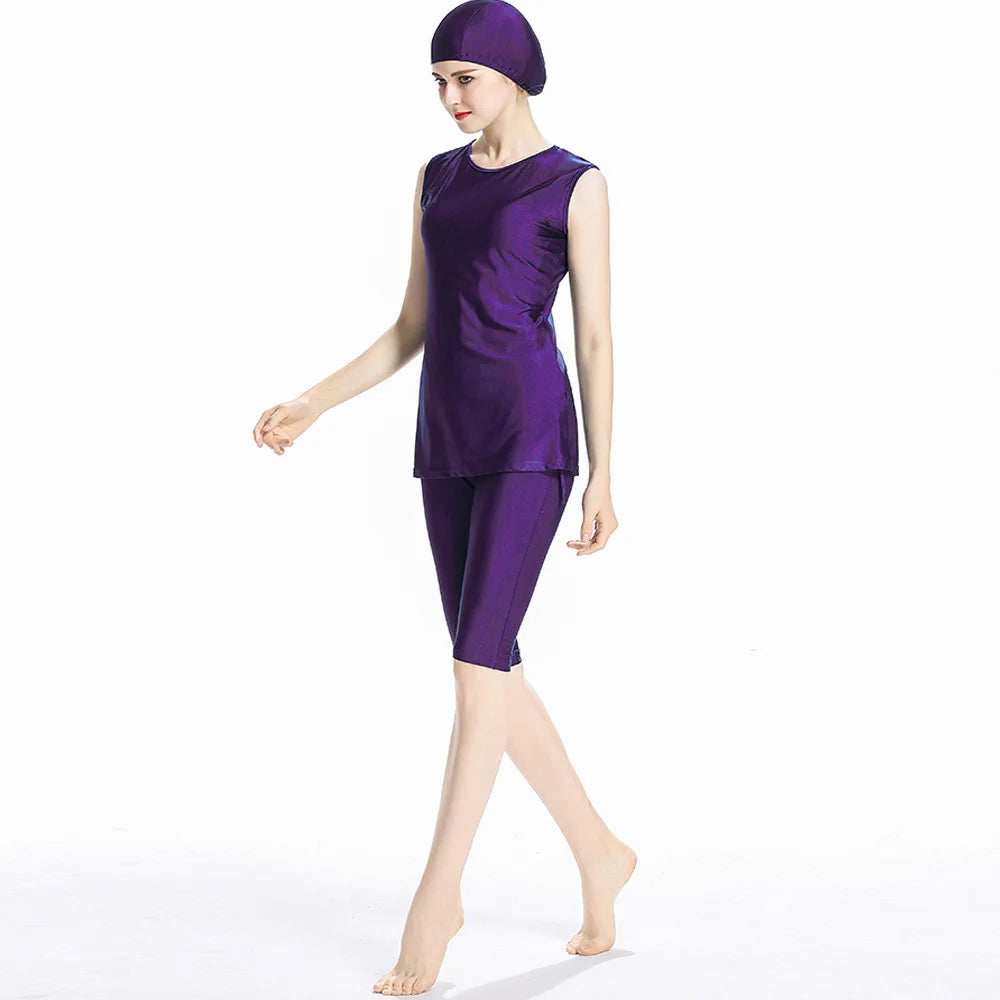 Women's Arabian Polyester Sleeveless Modest Swimwear Dress