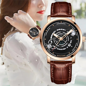 Women's Stainless Steel Round Shaped Waterproof Quartz Watch