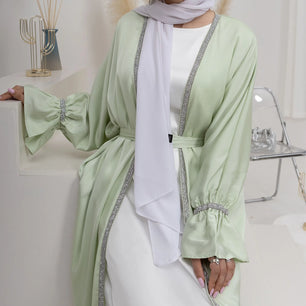 Women's Arabian Polyester Full Sleeves Solid Pattern Casual Abaya