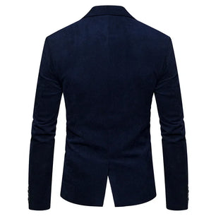 Men's Polyester Full Sleeve Single Button Closure Solid Blazer