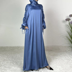 Women's Arabian Polyester Full Sleeve Plain Pattern Elegant Abaya