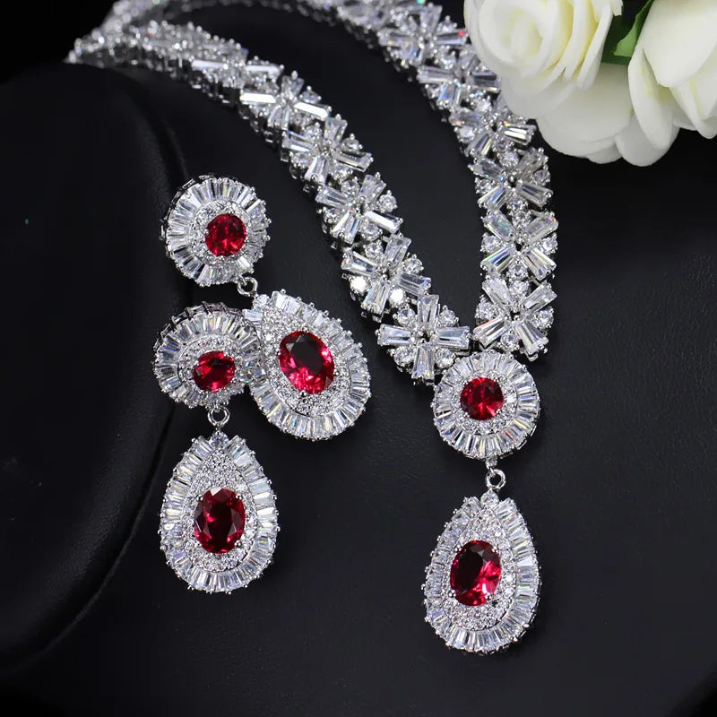 Women's Copper Alloy Cubic Zirconia Geometric Luxury Jewelry Set