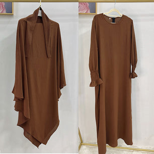 Women's Arabian Polyester Full Sleeve Two-Piece Casual Abayas