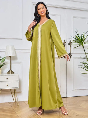 Women's Arabian Polyester Full Sleeve Embroidery Pattern Abaya