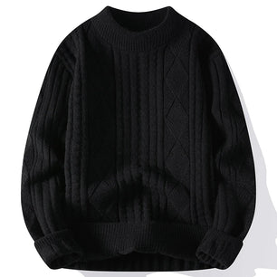 Men's Polyester Full Sleeves Patchwork Pullover Casual Sweater