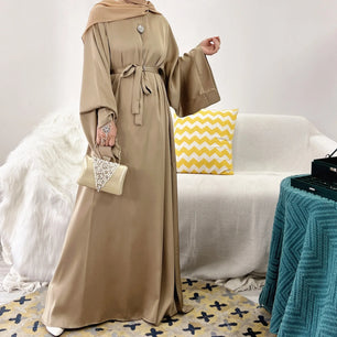 Women's Arabian Polyester Full Sleeves Solid Pattern Casual Abaya