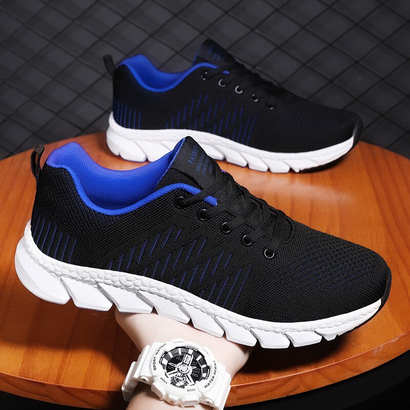 Men's Mesh Breathable Lace-Up Closure Running Sports Sneakers