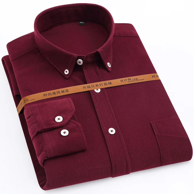 Men's Polyester Turn-Down Collar Full Sleeve Single Breasted Shirt