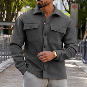 Men's Polyester Turn-Down Collar Full Sleeves Casual Jackets