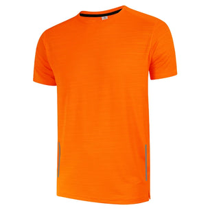 Men's Polyester O-Neck Short Sleeves Solid Pattern Sport T-Shirt