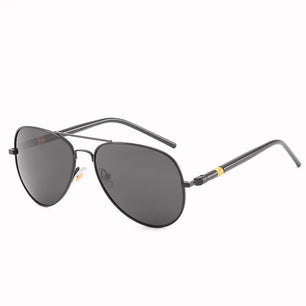 Men's Copper Frame Polaroid Lens Oval Shaped Trendy Sunglasses