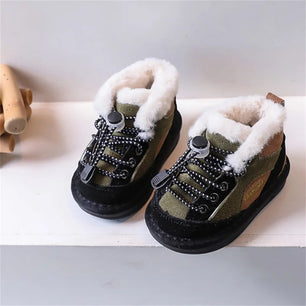 Kid's Leather Round Toe Buckle Strap Closure Casual Wear Shoes