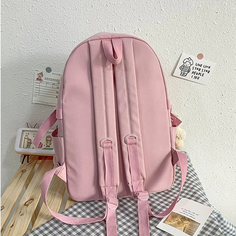 Kid's Nylon Zipper Closure Large Capacity Trendy School Backpack