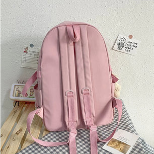 Kid's Nylon Zipper Closure Large Capacity Trendy School Backpack