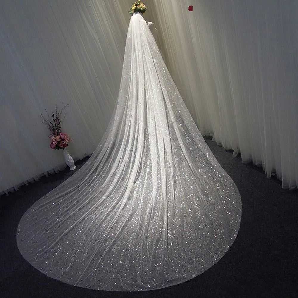 Women's Polyester Cut Edge Two-Layer Cathedral Wedding Veils