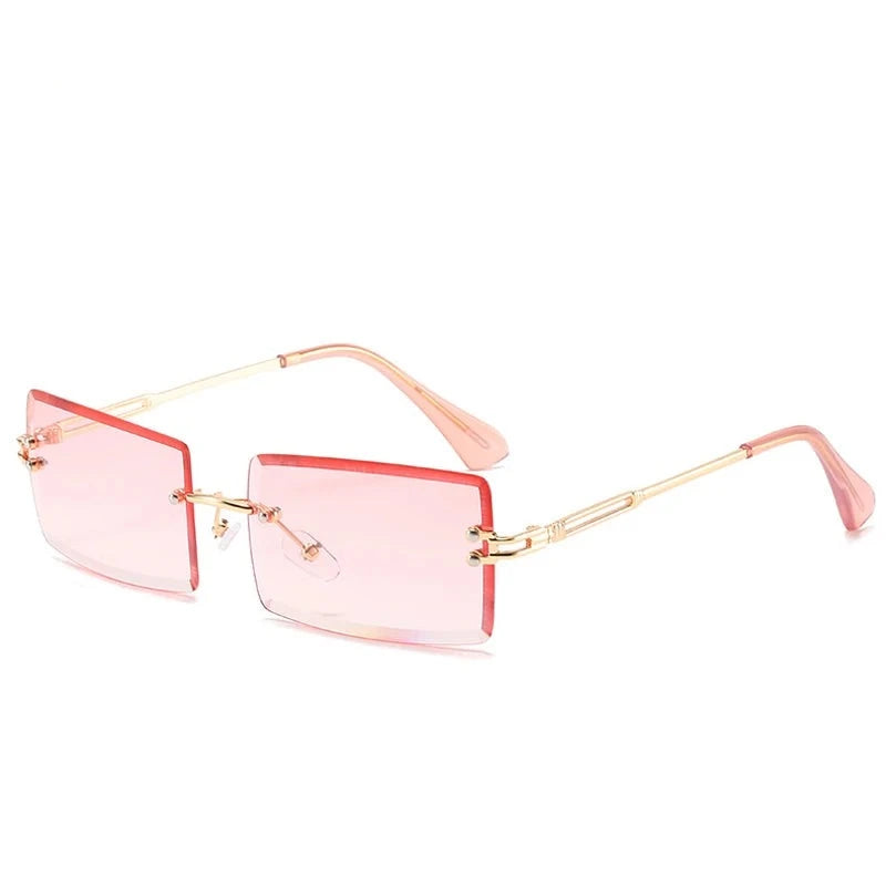 Women's Alloy Frame Acrylic Lens Rectangle Shaped Sunglasses