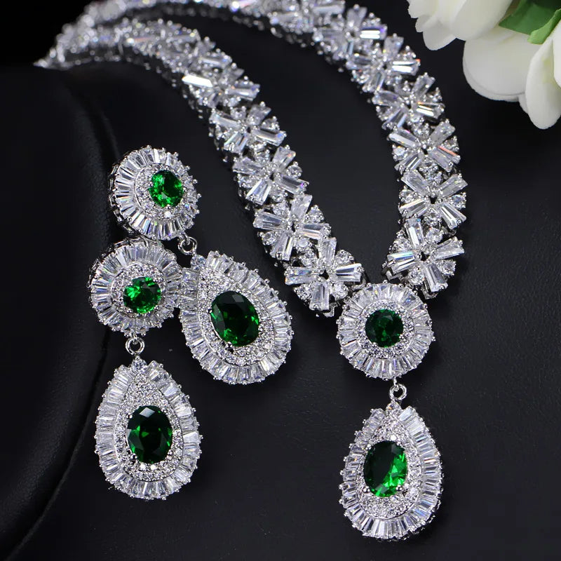 Women's Copper Alloy Cubic Zirconia Geometric Luxury Jewelry Set