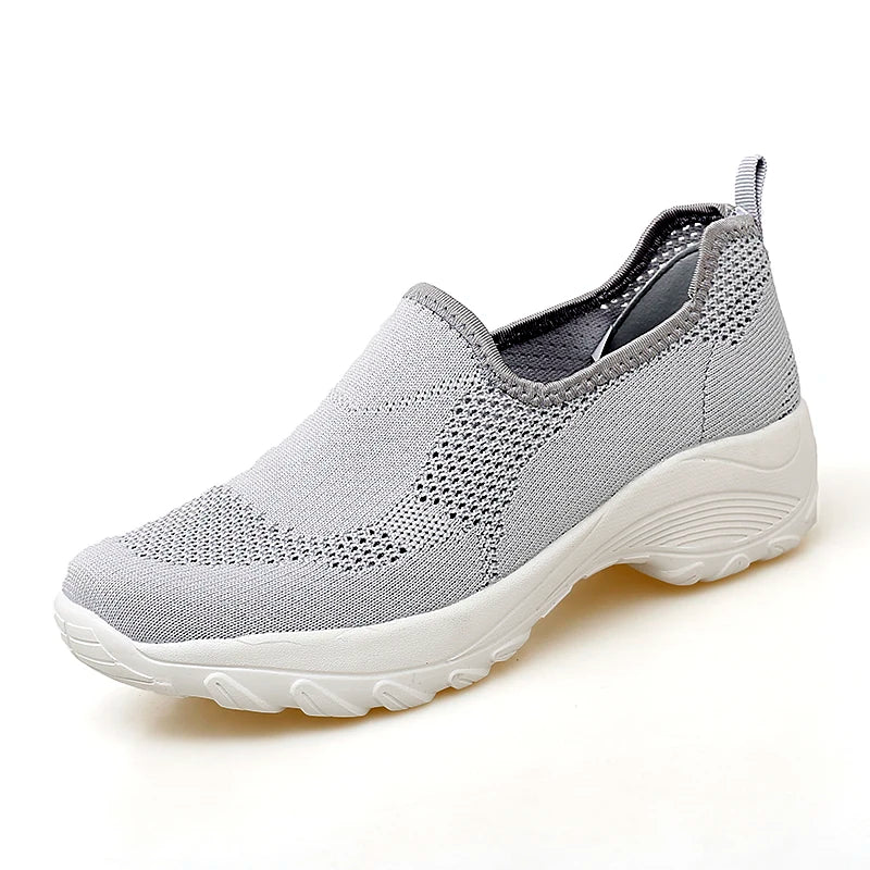 Women's Mesh Round Toe Slip-On Closure Breathable Casual Shoes
