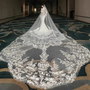 Women's Polyester Lace Edge One-Layer Long Bridal Wedding Veils