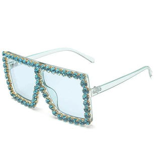 Women's Plastic Frame Acrylic Lens Square Shaped Trendy Sunglasses