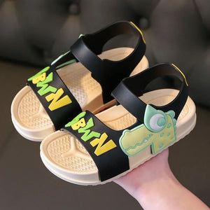 Kid's PVC Peep Toe Hook Loop Closure Breathable Casual Sandals