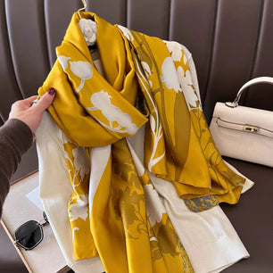 Women's Polyester Neck Wrap Printed Pattern Trendy Beach Scarves