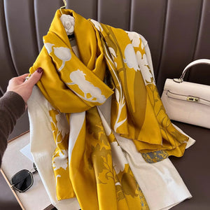 Women's Silk Neck Wrap Printed Pattern Trendy Beach Scarves