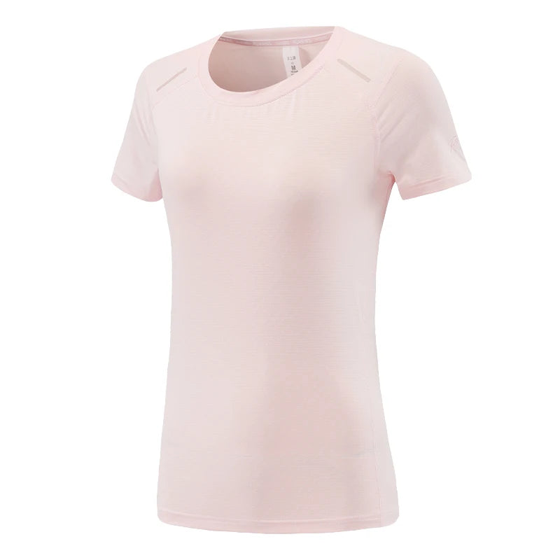 Women's Polyester O-Neck Short Sleeve Breathable Yoga Workout Top