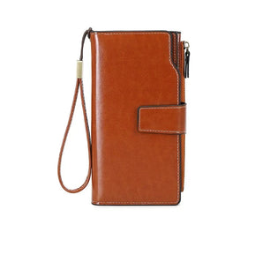 Men's PU Leather Card Holder Large Capacity Solid Pattern Wallets