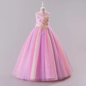 Baby Girl's Polyester Sleeveless Sequined Pattern Princess Dress