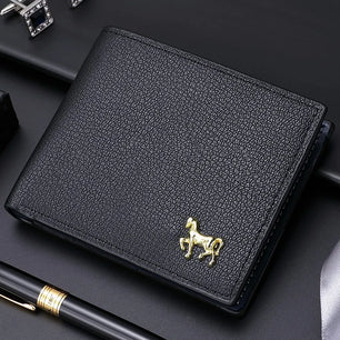 Men's PU Leather Solid Pattern Card Holder Horizontal Wallets