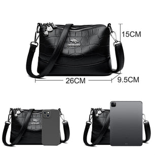 Women's PU Leather Solid Pattern Zipper Closure Casual Handbag