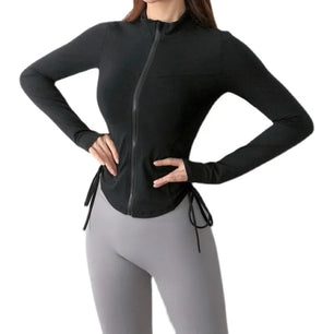 Women's Nylon Long Sleeves Solid Pattern Yoga Fitness Sport Tops