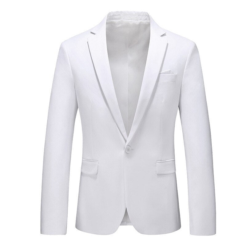 Men's Polyester Notched Collar Long Sleeve Single Breasted Blazer