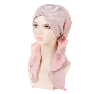 Women's Arabian Polyester Headwear Solid Pattern Casual Hijabs