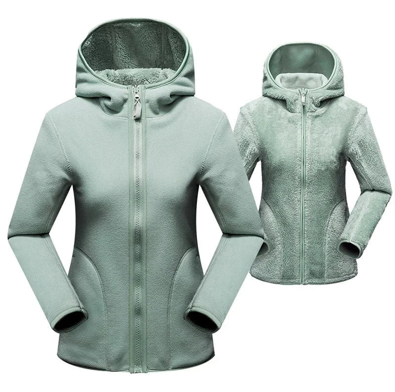 Women's 100% Polyester Full Sleeve Zipper Closure Solid Hoodies