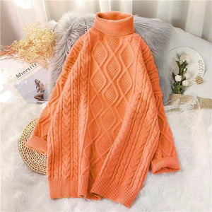 Women's Acrylic Turtleneck Full Sleeves Casual Pullover Sweater