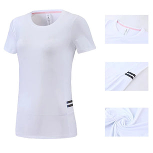 Women's Nylon Short Sleeves Solid Pattern Yoga Fitness Sport Tops