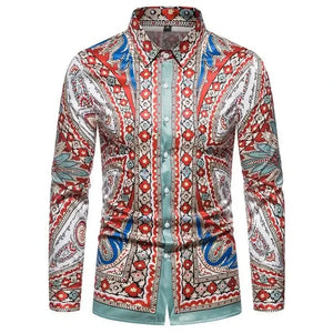 Men's Polyester Turn-Down Collar Long Sleeve Formal Wedding Shirt