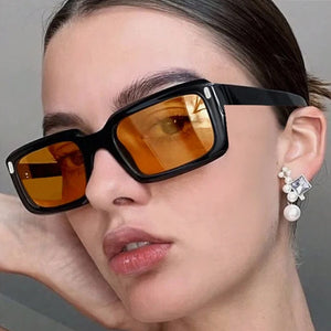 Women's Plastic Frame Acrylic Lens Square Shape Luxury Sunglasses