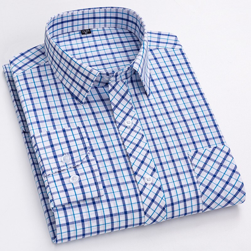 Men's Cotton Turn-Down Collar Single Breasted Formal Wear Shirt